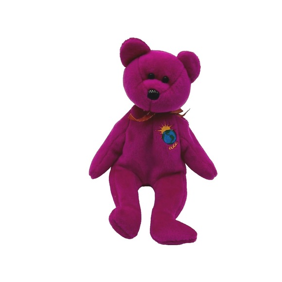 Ty Other - Ty Beanie Babies Millennium Bear Plush Toy Purple Soft Stuffed Handmade Animal